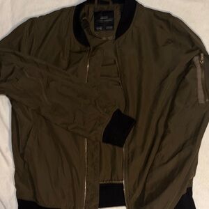 Zara green Jacket with Black Accents